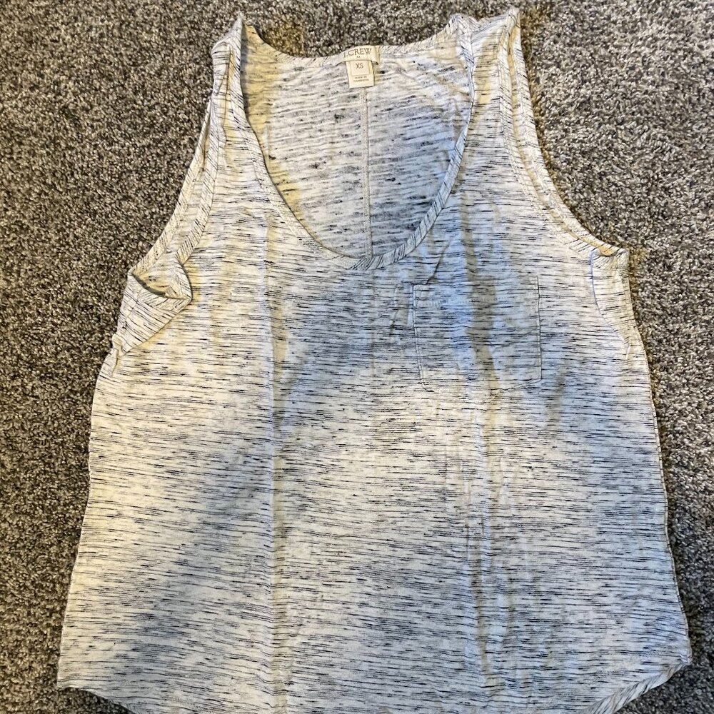 JCrew Grey Heather Tank with Pocket Detailing